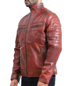 Quilted Brown Leather Jacket