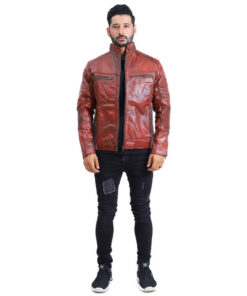 Quilted Brown Leather Jacket