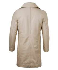 Men's Beige Leather Coat