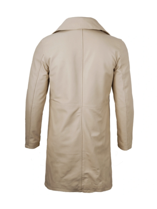 Men's Beige Leather Coat