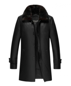 Black Real Leather Coat