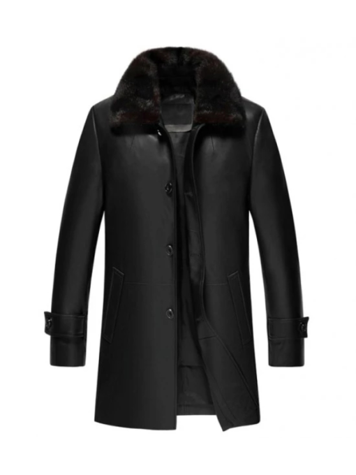 Black Real Leather Coat