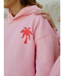 Pink Palm Puff Hoodie