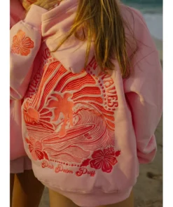 Pink Palm Puff Hoodie