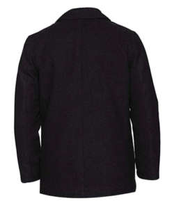 David Beckham Black Wool Pea Coat