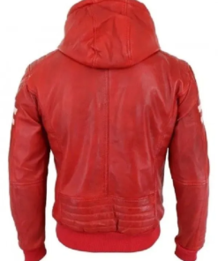 Red Bomber Hooded Jacket