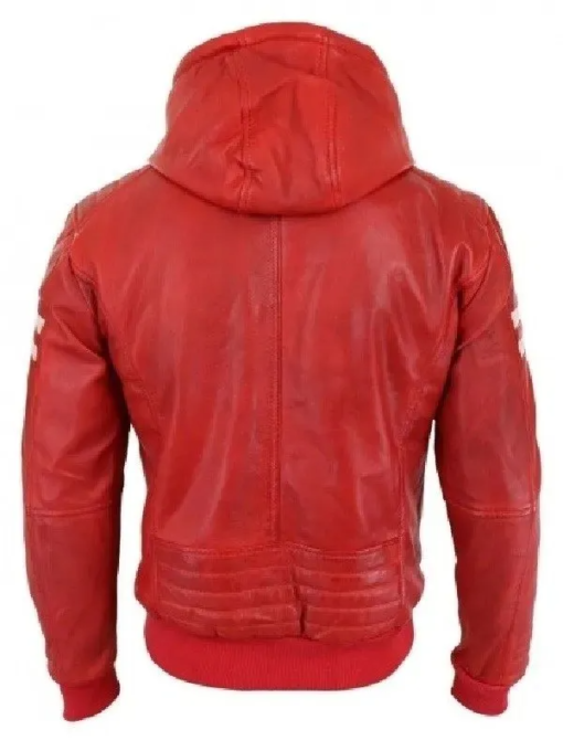 Red Bomber Hooded Jacket