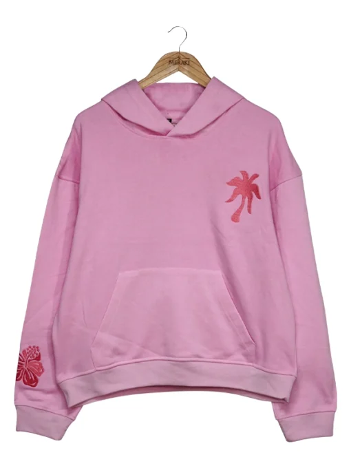 Pink Palm Puff Hoodie