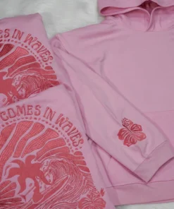 Pink Palm Puff Hoodie