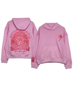 Pink Palm Puff Hoodie