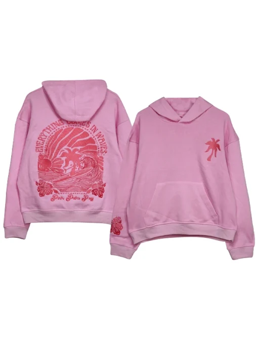 Pink Palm Puff Hoodie