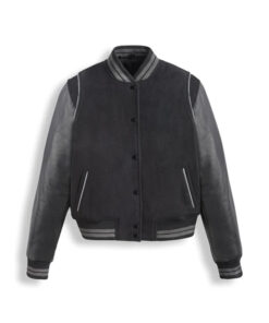 Black Varsity Bomber Jacket