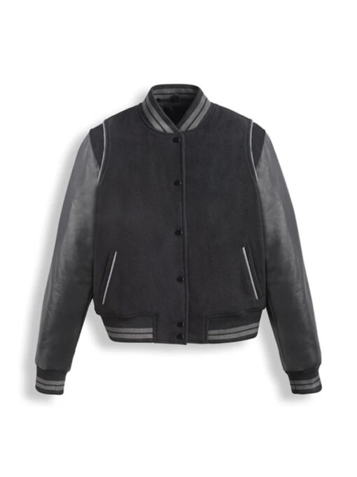 Black Varsity Bomber Jacket