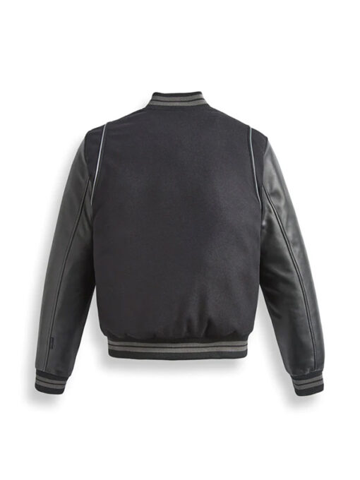 Black Varsity Bomber Jacket