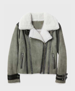 Shearling Gray Leather Jacket