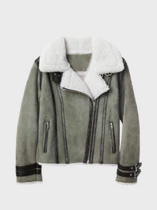 Shearling Gray Leather Jacket