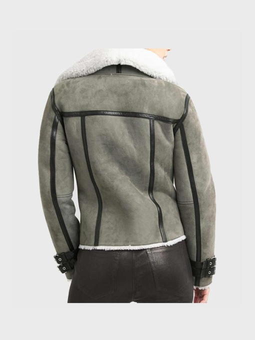 Shearling Gray Leather Jacket